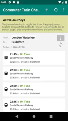 Commuter Train Check android App screenshot 6